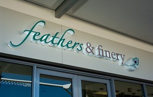 Feathers & Finery shopfront signage